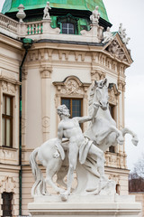 Detail of the Upper Belvedere palace in a cold early spring day