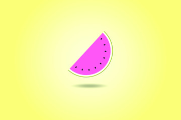 Watermelon slice pattern on pastel color background - Vector.