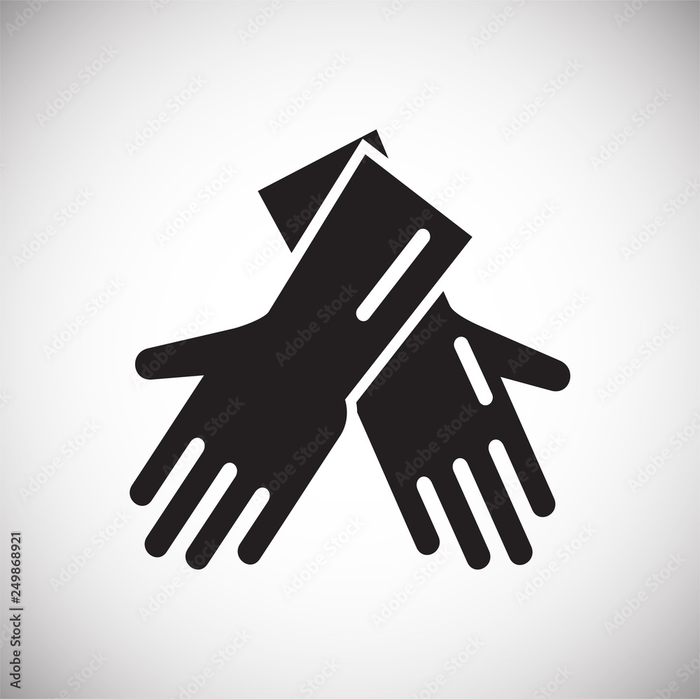 Poster cleaning gloves icon on white background for graphic and web design, modern simple vector sign. inte