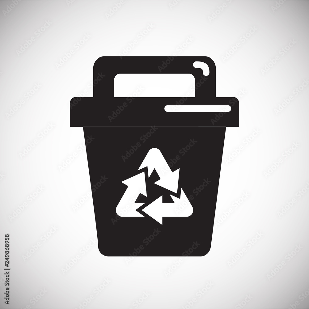 Poster recycling bin icon on white background for graphic and web design, modern simple vector sign. intern