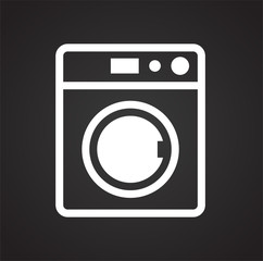 Washing machine icon on black background for graphic and web design, Modern simple vector sign. Internet concept. Trendy symbol for website design web button or mobile app