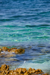 Turquoise Blue Water in Adriatic Coast in Croatia.