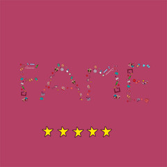 Vector set. Cartoon cute hand drawn Cinema. Colorful detailed, with lots of objects background. Doodle Set. Hand drawn cinema icons doodle