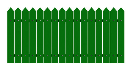 3d rendering of painted green fence