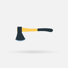 Flat Icon Hatchet Element. Vector Illustration Of Flat Icon Axe Isolated On Clean Background. Can Be Used As Hatchet, Axe And Ax Symbols.