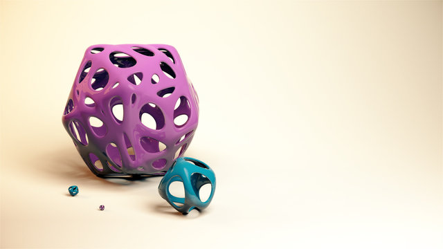 3D rendering of abstarct organic shaped forms