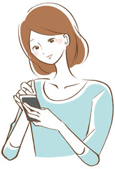 スマホを操作する女性
