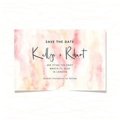 save the date card with abstract watercolor background