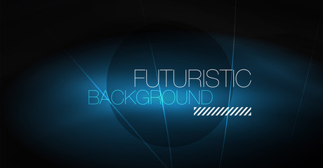 Digital technology abstract background - neon geometric design. Abstract glowing lines. Colorful techno background. Futuristic shape.