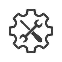 Service tool vector icon on white background.