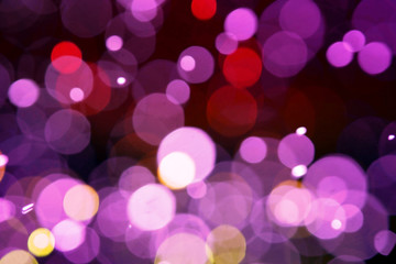 colorful circles bokeh of light abstract background with nightlife