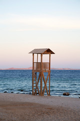 Lifeguard station on the beach, Sharm el Sheikh, Sinai, Egypt