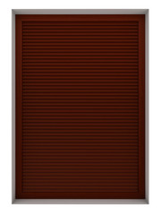 Fototapeta premium Wooden window frame with external blinds