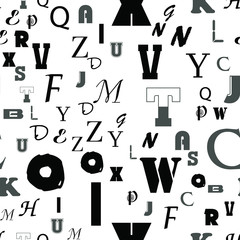 Letters, alphabet, education, school concept. Seamless vector EPS 10 pattern. Flat style