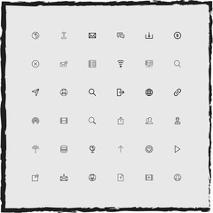 web simple linear icons set