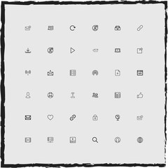 web simple linear icons set