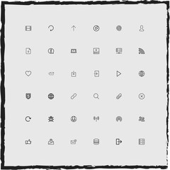 web simple linear icons set