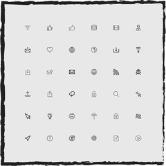 web simple linear icons set