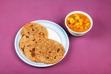 Indian Traditional Home made Paneer Butter Masala with chapathi 