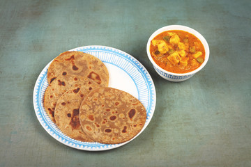 Indian Traditional Home made Paneer Butter Masala with chapathi 