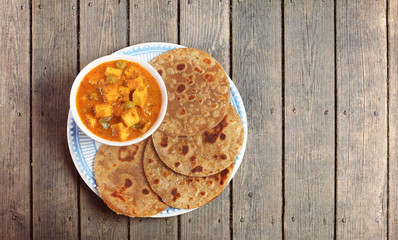 Indian Traditional Home made Paneer Butter Masala with chapathi 