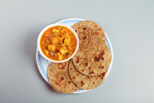 Indian Traditional Home made Paneer Butter Masala with chapathi 