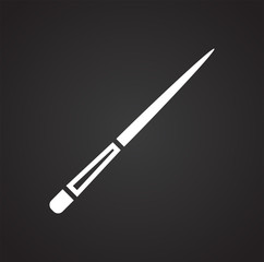 Brush icons set on black background for graphic and web design, Modern simple vector sign. Internet concept. Trendy symbol for website design web button or mobile app