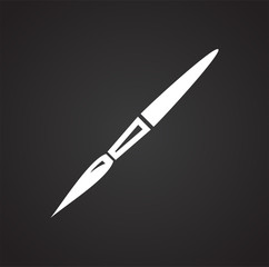 Brush icons set on black background for graphic and web design, Modern simple vector sign. Internet concept. Trendy symbol for website design web button or mobile app