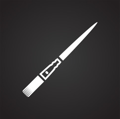 Brush icons set on black background for graphic and web design, Modern simple vector sign. Internet concept. Trendy symbol for website design web button or mobile app