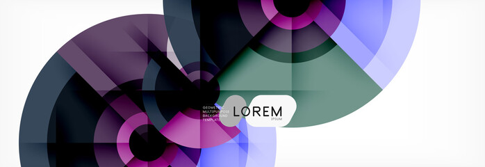 Round circles and triangles abstract background