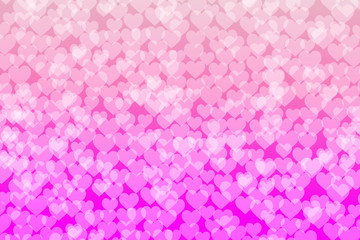 Pink Bokeh lights gradient background with hearts