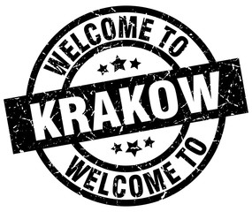 welcome to Krakow black stamp