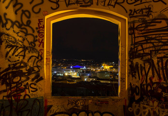 night city through the window