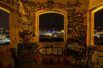 night city through the windows