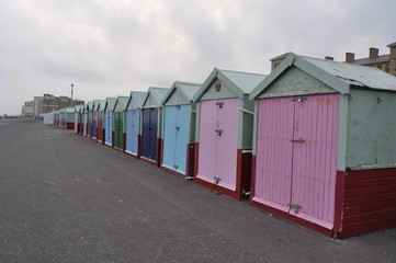Bright huts at Brighton beach
