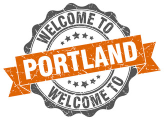 Obraz premium Portland round ribbon seal