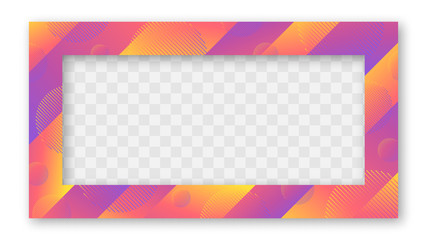 Colored Trendy Gradient Frame With Bland Shadows Isolated On White Background. Abstract Colorful Rectangle Border. Vector Illustration, Eps 10.