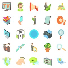 Development of applications icons set. Cartoon set of 25 development of applications vector icons for web isolated on white background