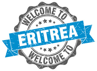 Obraz premium Eritrea round ribbon seal