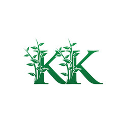 Green Leaf KK Letter Logo