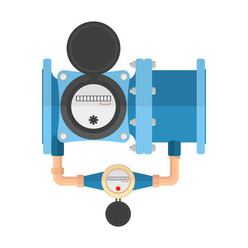 Icon combined water meter. Vector illustration on white background