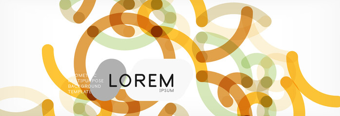 Obraz premium Curly wave lines abstract background design, transparent color lines on gray