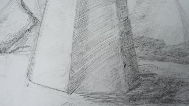 Still life on geometrical forms.