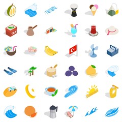 Turkey travel icons set. Isometric style of 36 turkey travel vector icons for web isolated on white background