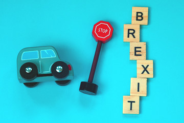 Small wooden car, sign 