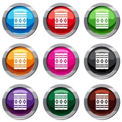 Three literary books set icon isolated on white. 9 icon collection vector illustration