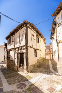 Covarrubias, Spain. Colorful half-timbered house