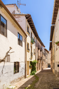Covarrubias, Spain. Beautiful street with traditional buildings