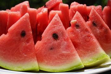 Appetizing slices of fresh watermelon