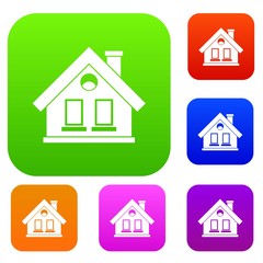 House set icon in different colors isolated vector illustration. Premium collection
